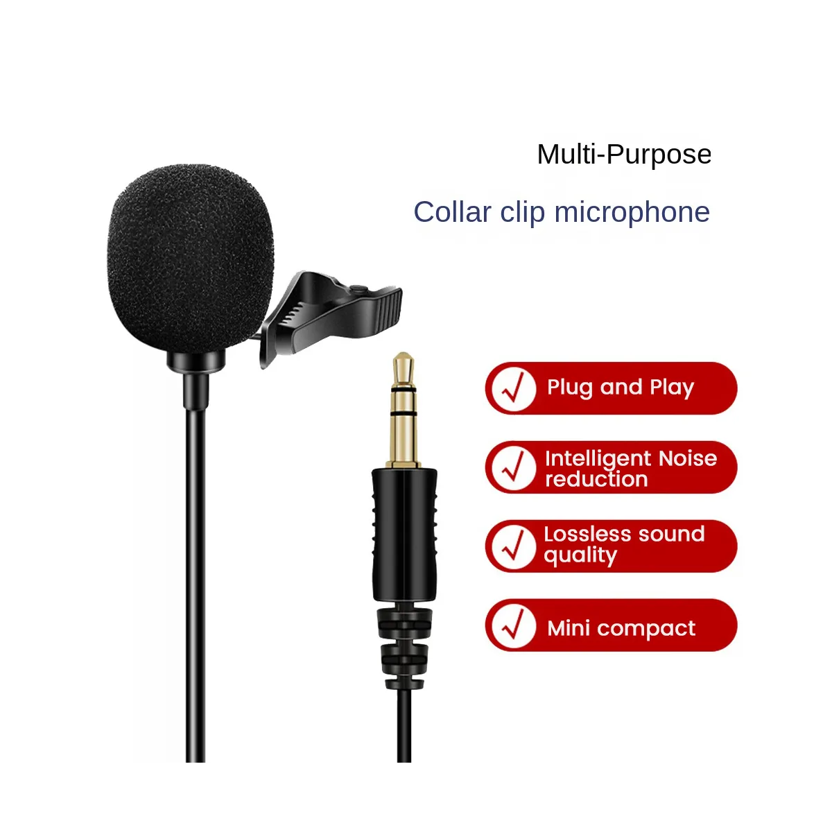 Mini 3.5mm Microfone Hands Free Lavalier Lapel Microphone Wired Clip For Computer Pc Iphone
