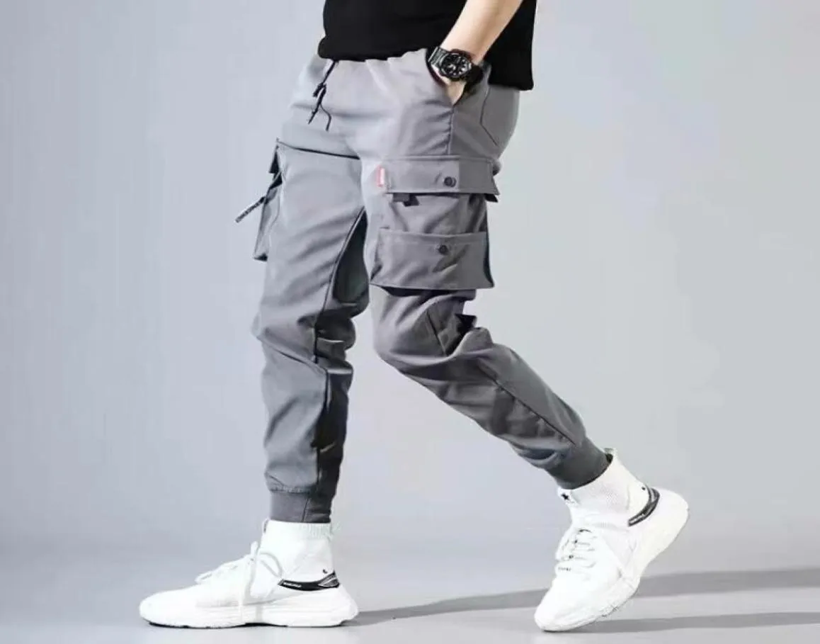 Hip Hop Men Pantalones Hombre High Street Kpop Casual Cargo Pants Veel zakken joggers modis streetwear broek Harajuku voor Men4094757