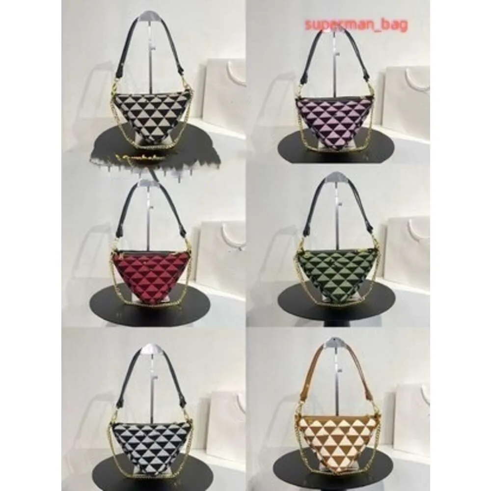 7a Triangle Bag New Double Handbag Chain Crossbody Handbags Women Clutch Bags adjustable Leather Handle Fashion Zipper Wallet Gold Hardware