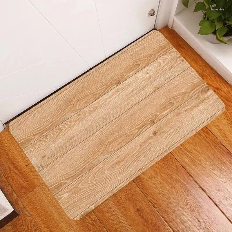 Mattes de bain Texture naturelle Mat à bois Porte d'entrée de tapis tapis de tapis 400x600 mm pour le couloir sur la douche Toilet