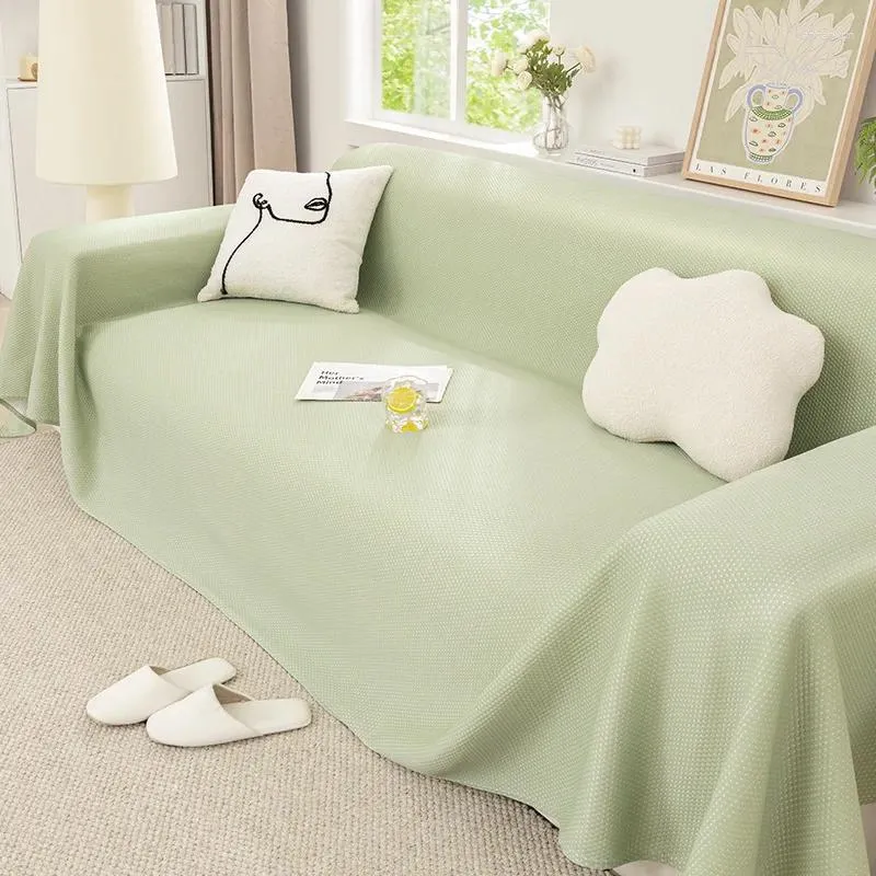 Cubiertas de silla Feel Feeling Silk Safa Cover Ventilation Slip -Slip Touch de verano para sofás Sala de estar de 2/3 plazas