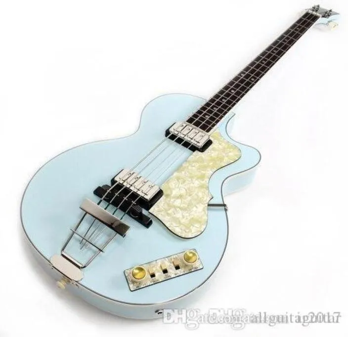 125 -årsjubileum 1950 Hofner Contemporary HCT 5002 Violin Club Bass Light Green Electric Guitar 30quot Short Scale White Pear5540854