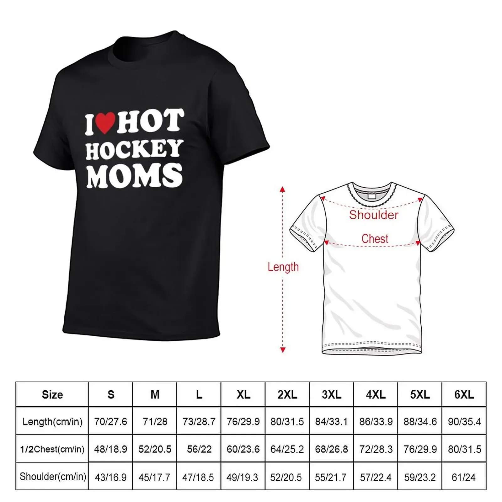 Camiseta Divertida De Hockey I Love Hot Hockey Moms |Tee Gráfico Para  Hombres |Tops De Tamaño Grande De 14,51 € | DHgate, image size:1600x1600