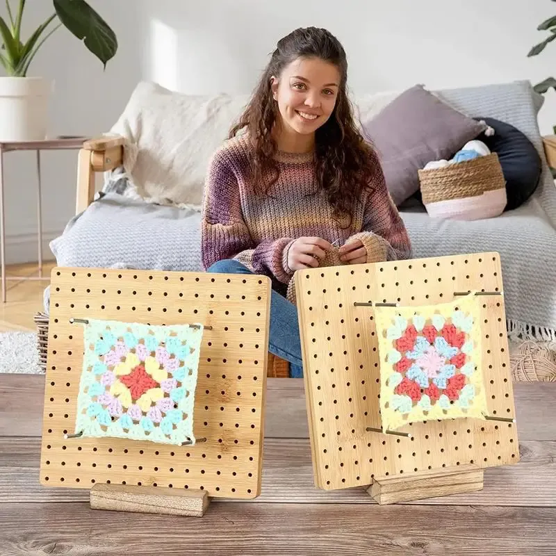 Inkurie Crochet Blocking Board Set - Wooden Board With 324 Holes, Steel Pins, Yarn & Stitch Markers - View #7
