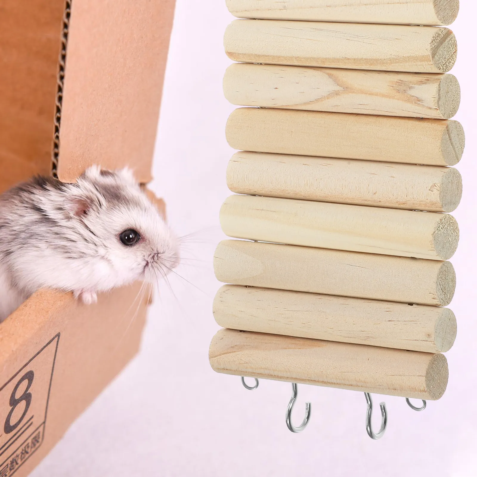 thumbnail image 2 of Wooden Twig Bridge Ladder For Small Pets - Guinea Pigs, Hamsters, Mice & Rats (Medium Size) 2 of 13
