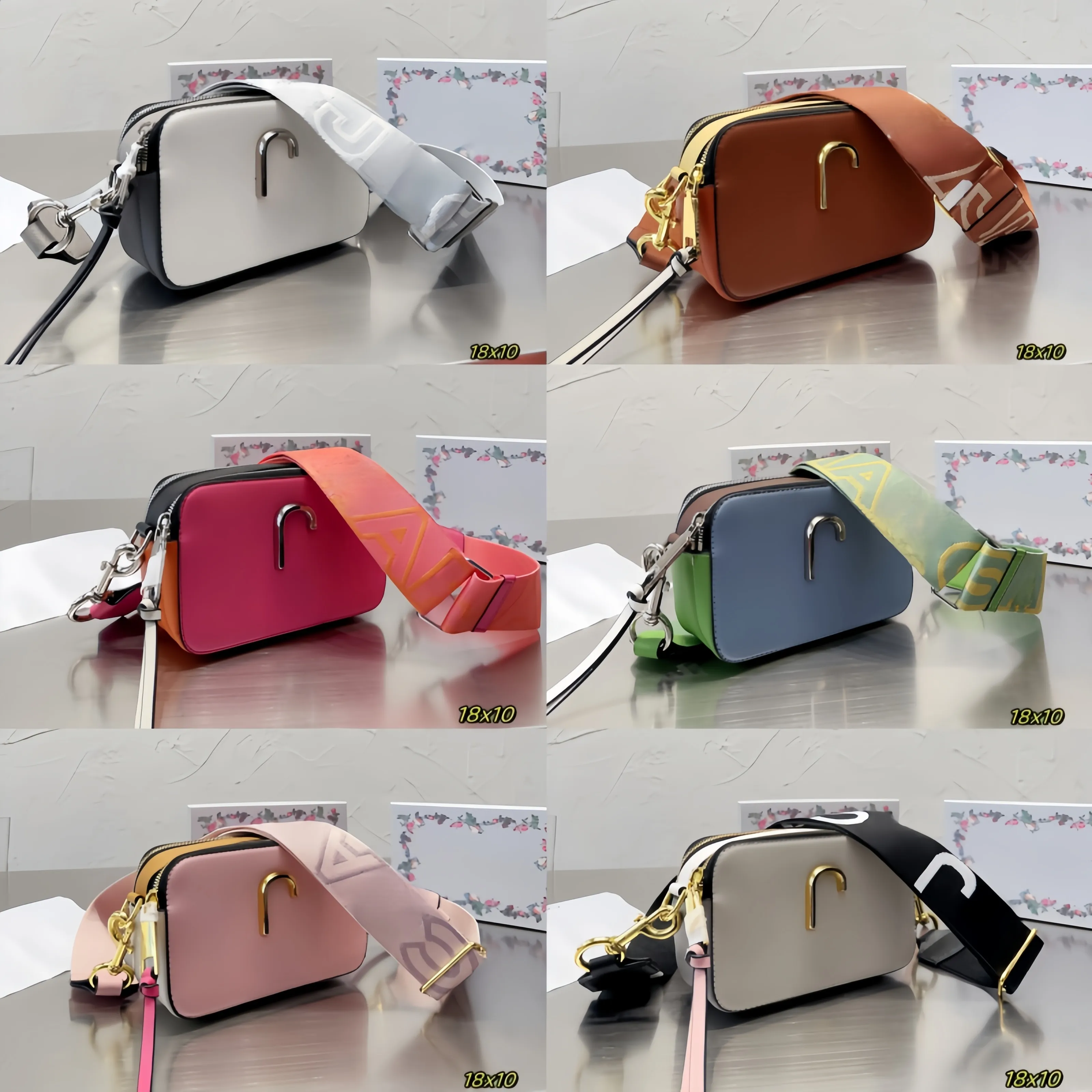 De Mar Snapshot Designer Bag modieuze YKK Metal Zipper Camera Style Small Crossbody Purse Schouderbanden en dubbele rits Classic Design Dust Bags