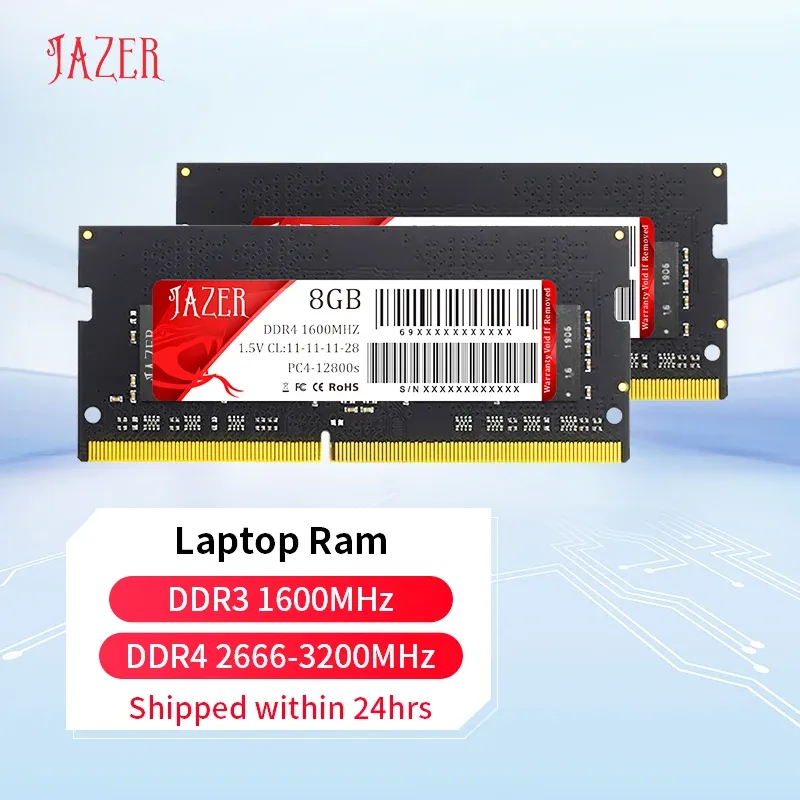 Rams Jazer Laptop Ram DDR4 32GB 2666MHz 3200MHz 8GB 16GB DDR3 8GB 1600MHz Memoria SODIMM Notebook Memoria