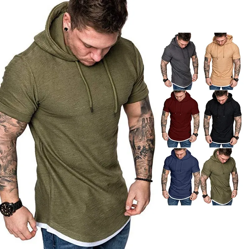 T-shirts Snelle drogen training Sport T-shirt Running Crossfit T-shirt Hoodie Mens Bodybuilding Athletic Shirt Workout Top Fitness Clothing