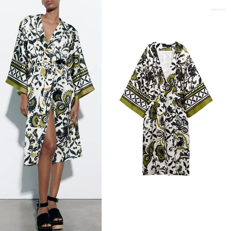 Women s Casual Silk Satin Kimono Cardigan with Belt Perfect for 2024 Spring