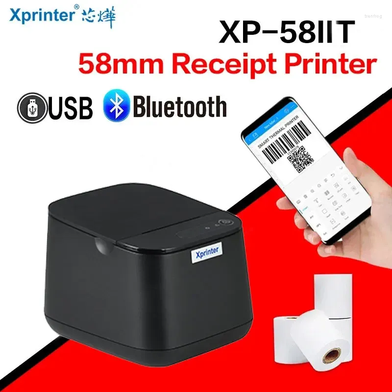 Impressora de recibo térmica portátil Mini Impressão USB Bluetooth POS Suporte Loyverse Android Windows System 58mm