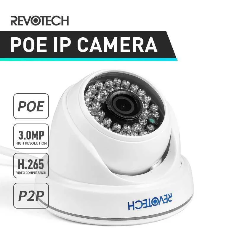 IP Cameras H.265 Poe HD 3MP IP CAMERIE IP IP 1296P / 1080P 36 LED IR DOME Sécurité Vision nocturne CCTV CAM VIDEO SOFFICATION SYSTÈME 24413