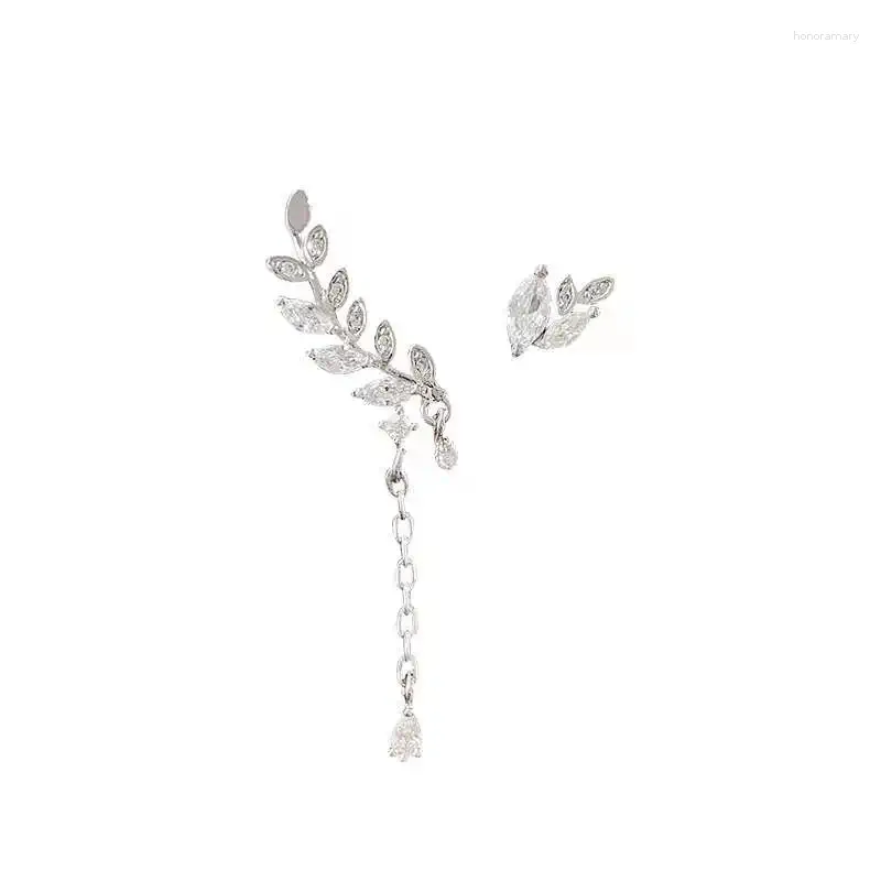 Stud Earrings 925 Sterling Silver Asymmetry Zircon Piercing For Women Luxury Elegant Jewelry Wholesale Promotions