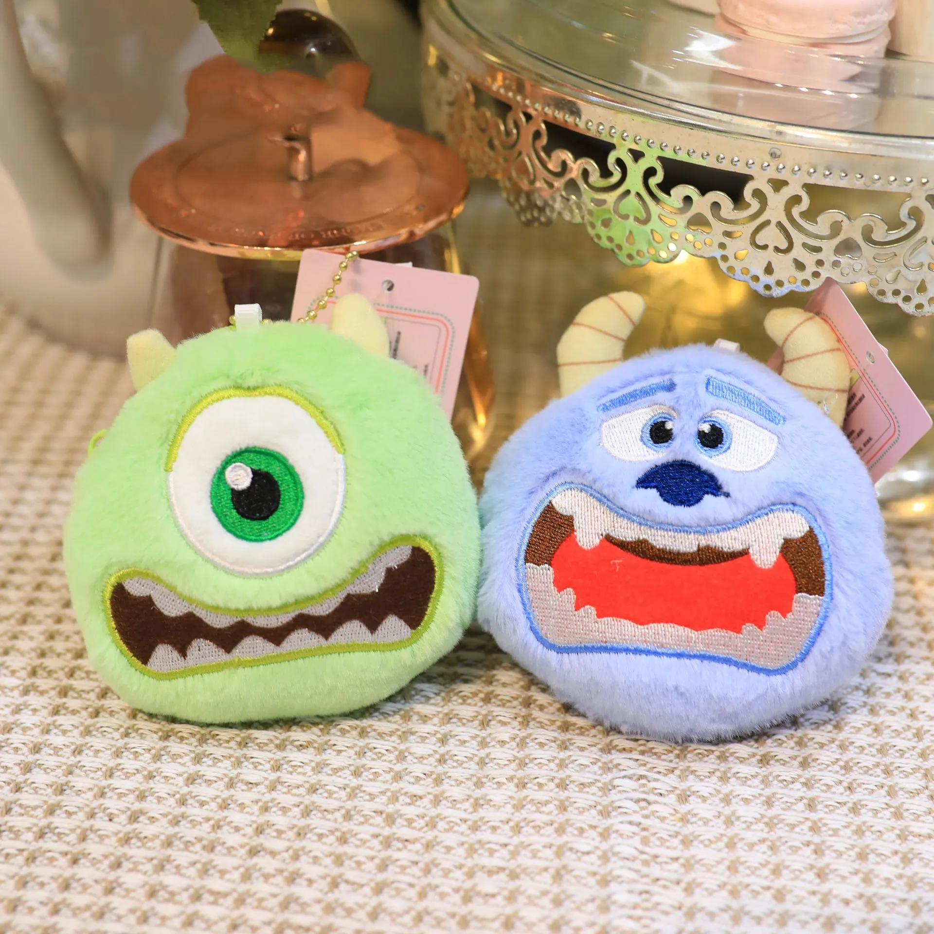 Schattige monsterportemonnee 10 cm poppen machine pop plush speelgoed festival cadeau verjaardagsdag cadeau paar sleutelhanger tas hanger