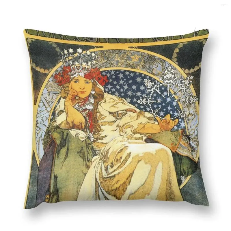 Cuscino Alfons Mucha Princess Hyacinth Throw Cover Cover decorativo per il lusso