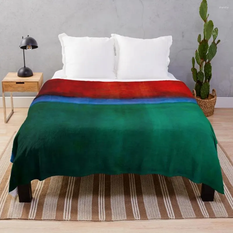 Filtar Mark Rothko - Jorden och grönt kast filt för dekorativ soffa som rör sig soffor av dekoration