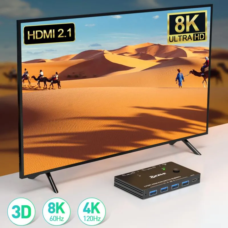 USB 3.0 Switch Selector 4 Port,KVM Switcher 4 Computers Sharing 4 USB Devices,USB Peripheral Switcher for Keyboard Mouse