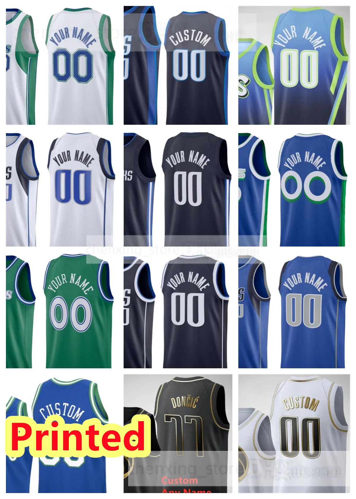 Printed Basketball Jerseys Kyrie Jason 5 Kidd Luka Dirk 41 Nowitzki Jason 2 Kidd Steve 13 Nash Jason 31 Terry Vince 25 Carter 11 Irving 77 Doncic Tim 10 Hardaway