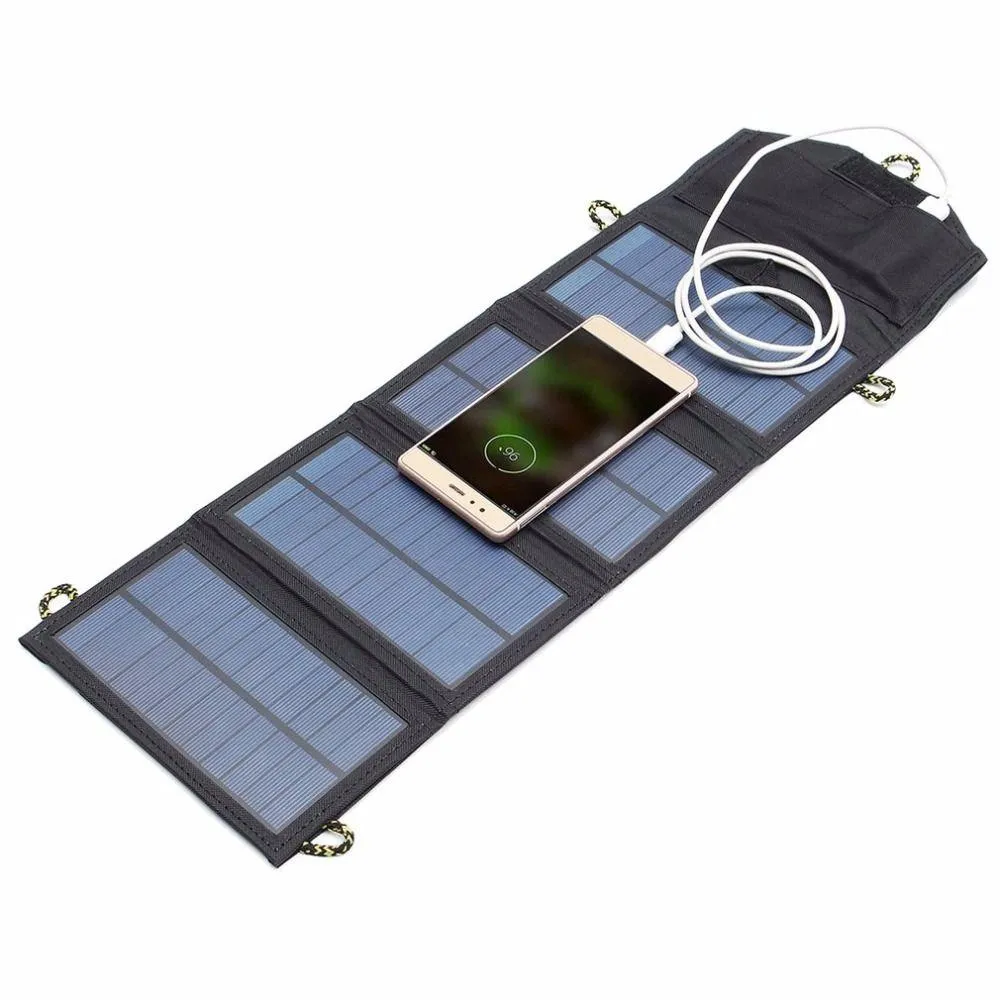 Solpaneler 5v 7W Folding Power Panel USB Travel Cam Portable Batteriladdare för mobiltelefon MP3 -surfplatta Telefon Bank Drop Delivery Rene Dhwow