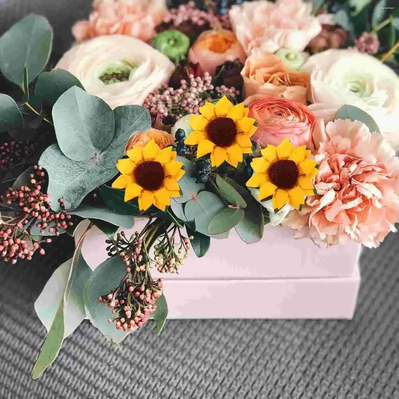 Decorative Flowers Simulated Sunflower Fake Artificial DIY Wedding Gift Romantic Decoration Simulation Favors