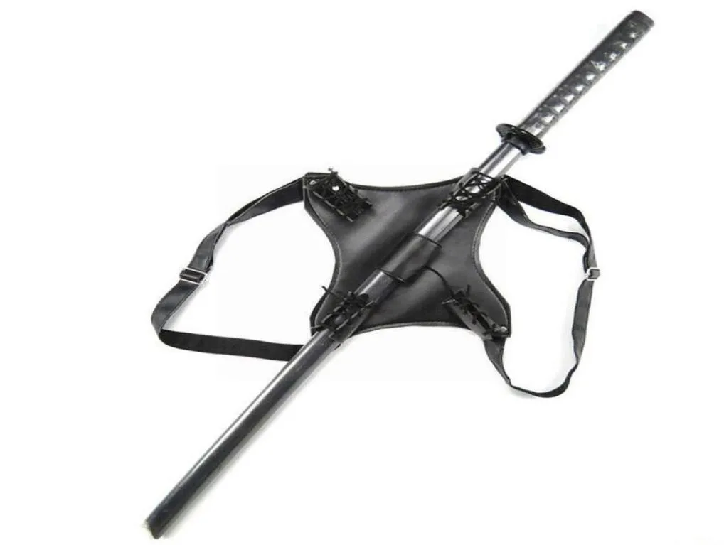 Soporte posterior de disfraces adultos Vintage de cuero para el rol de espada Medieval Playing Accessory War Holder Knight Katana A9X42063486