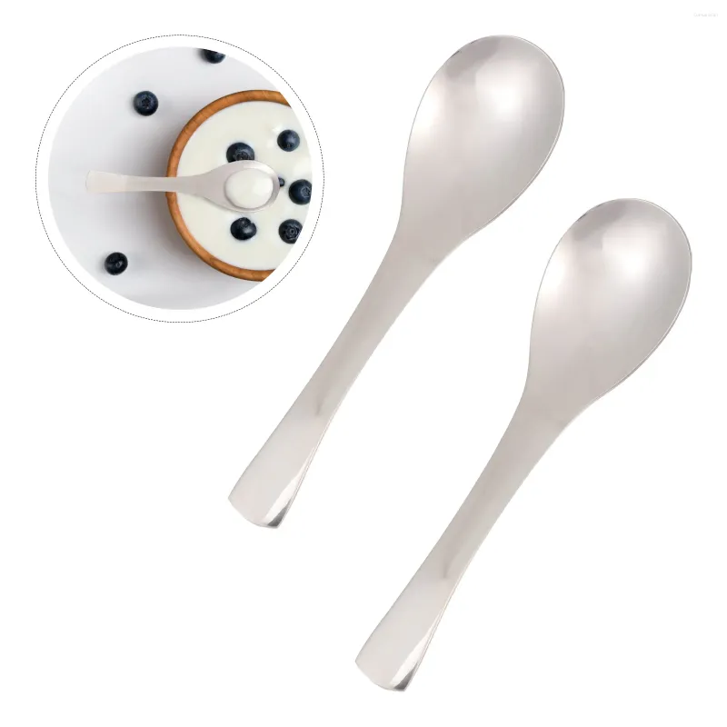 Löffel 2 PCs Cocktail Mischlöffel 304 Edelstahl wiederverwendbarer Reis bequemer zartes Suppe Kleinkind