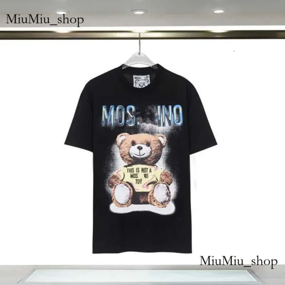 Designer Tshirt Summer Italian Brands New Tees Cartoon Bear Loose Cotton Round Neck for Outdoor Leisure Clothing Mens Womens Tops Shirt Fup9 756