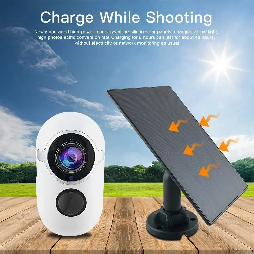 IP -camera's 2MP WiFi Camera 1080P IP66 Waterdichte Outdoor IP -batterij Cam voor Wireless Beveiliging Lagere vermogen Lower Power Camera Motion Detectie 240413