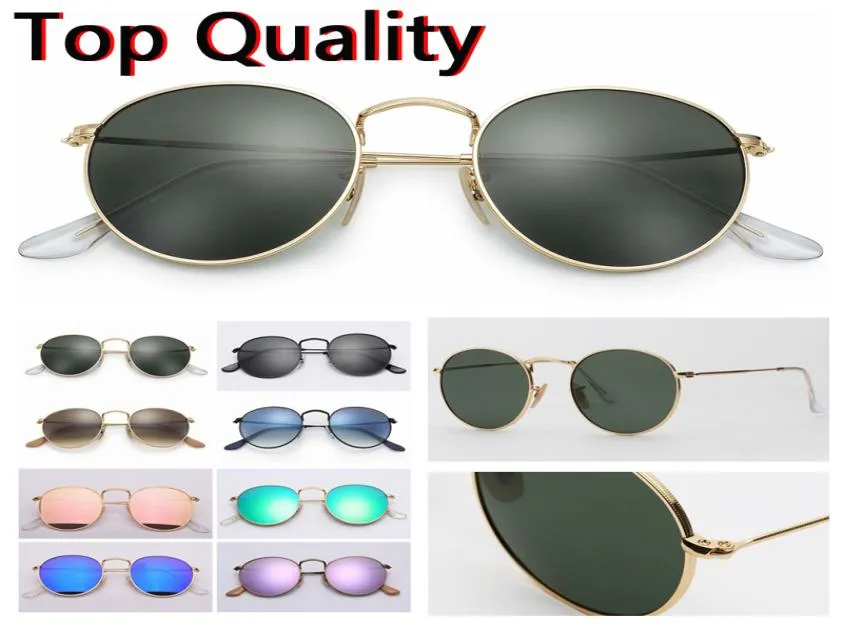 Lunettes de soleil de mode Round Metal Model Top Quality Uv400 Lentions en verre pour hommes Ajouter un boîtier de boîtier en cuir brun ou noir et tous les AC3235839