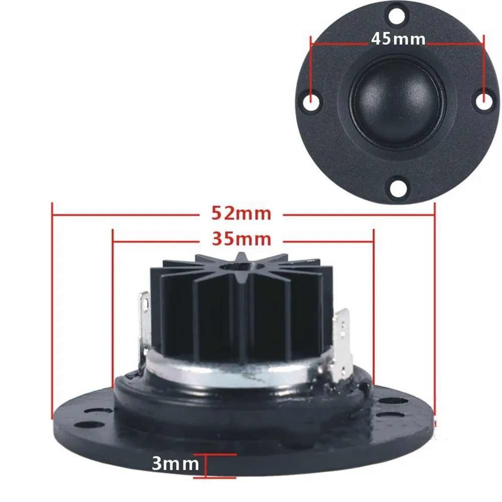 thumbnail image 2 of 2pcs 52mm 6ohm 30W Soft Dome Silk Film Tweeters – Hifi Loudspeaker For Universal Use 2 of 5