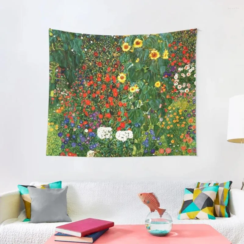 Tapissries Klimt - Farm Garden With Sunflowers Tapestry Home Decoration Products Room Ornament