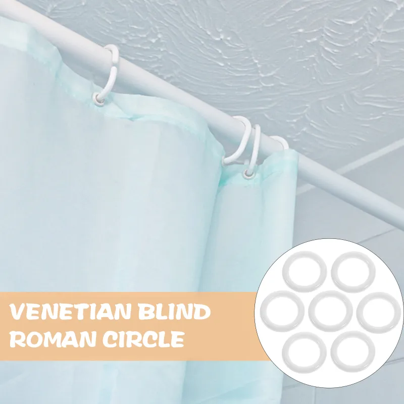 Window Curtains Roman Circle Rings Reusable Low Noise Supplies Plastic Drapery Grommets White