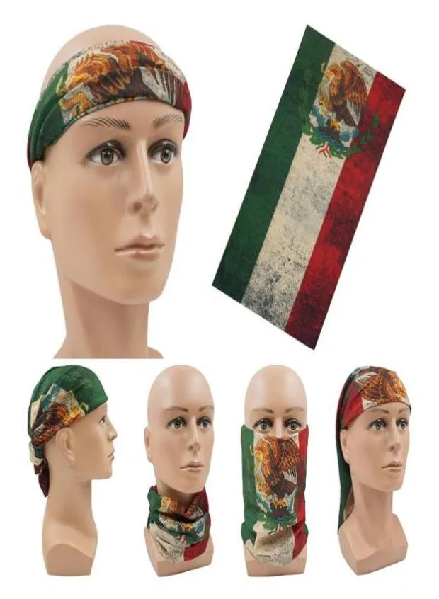 Scarves Retro Nostalgic Mexican Flag Face Mask Bandana Scarf Mexico Souvenirs Whole Drop Women039s Headwear Headband4048356