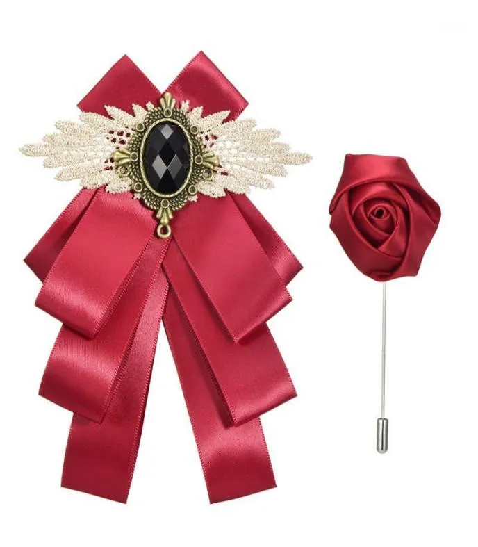 Coules de cou Brooch Bow Bow Mens Personnalité Personnalités Men et femmes 039s Pins Costumes Accessoires de vêtements de banquet de mariage Rose Colla9353830