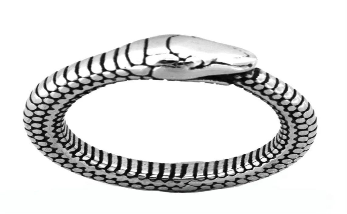 Fanssteel roestvrijstalen heren sieraden punk ring vintage slangring dieren fietser ringcadeau voor broers FSR20W18337U5852924