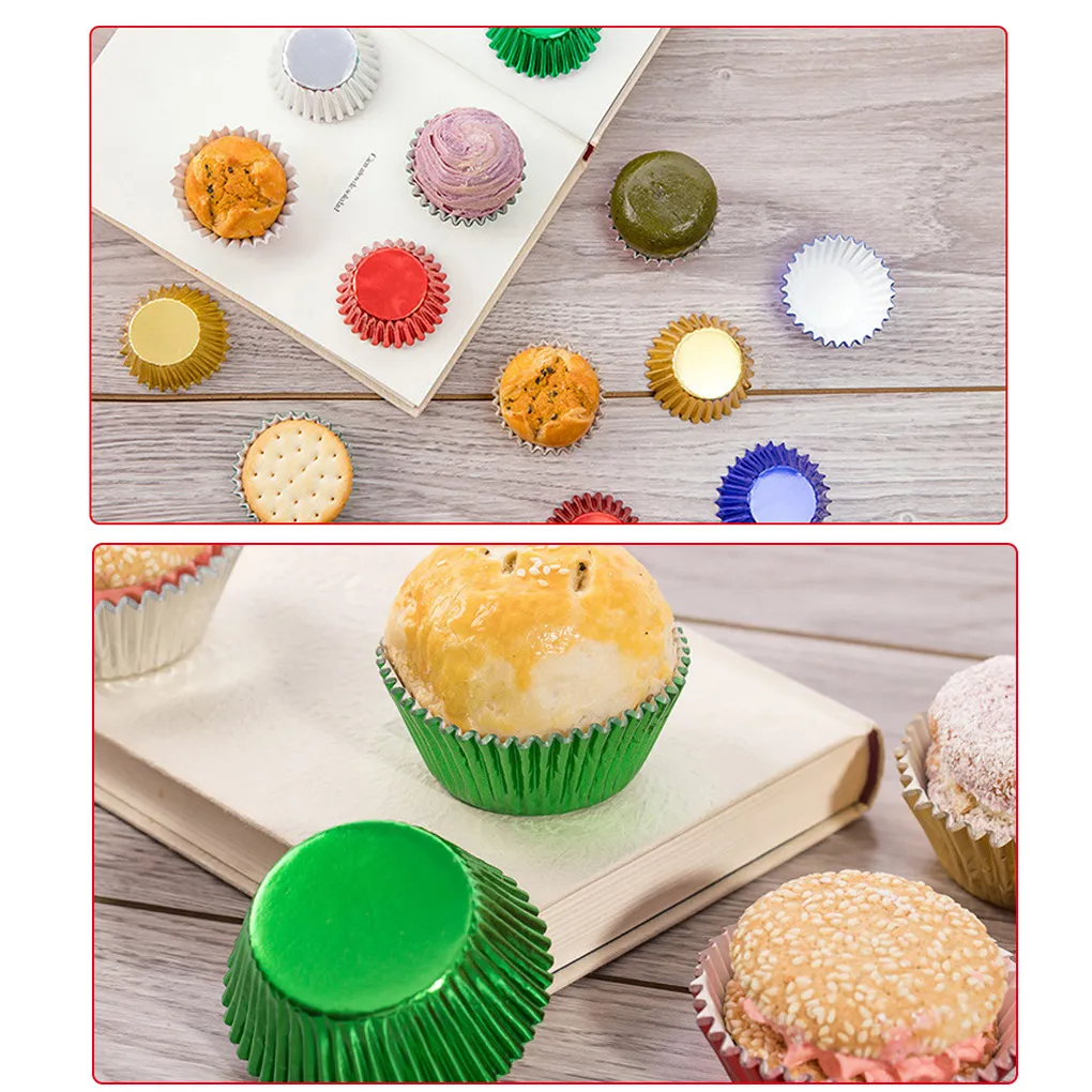 DHgate 100PCS Non Stick Cupcake Liners Mini Muffin Baking Cups for DIY Pastry Chocolate Home Garden