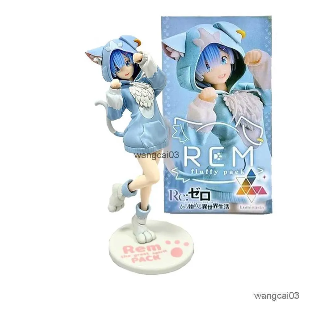 Akcja Figurki Anime Maid Charaktery Twin Sisters Różowe i niebieskie włosy Różne świat początkowy modelu figurki dla lalki zapakowane pudełko