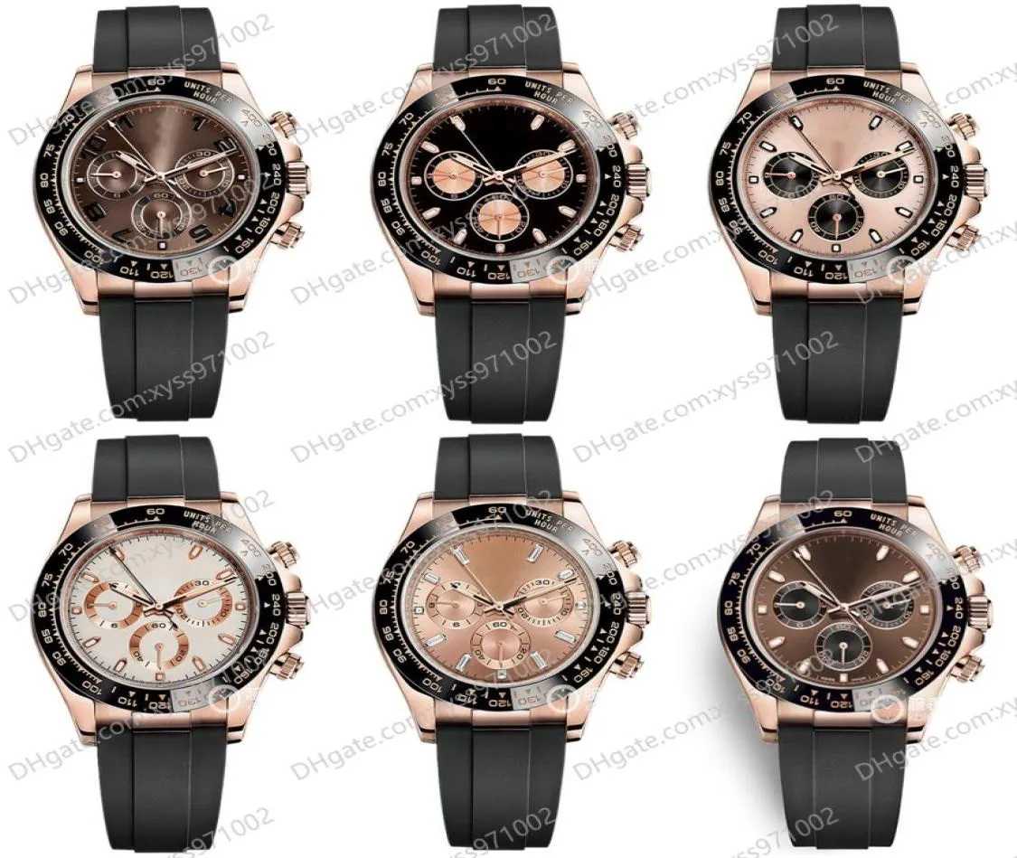 10 Style Men039s Watches M116515ln 40mm Chocolate Dial 18k Rose Gold Natural Rubber Strap No Chronograph 2813 Sports Automatic 3090604