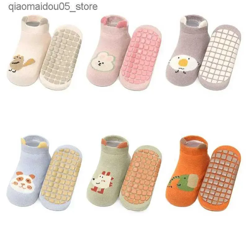 Kids Socks Baby Anti slip Floor Socks Cute Cartoon Animal Ankle Socks for Children Boys and Girls Soft Cotton Spring/Summer Short Socks for Newborns Q240413