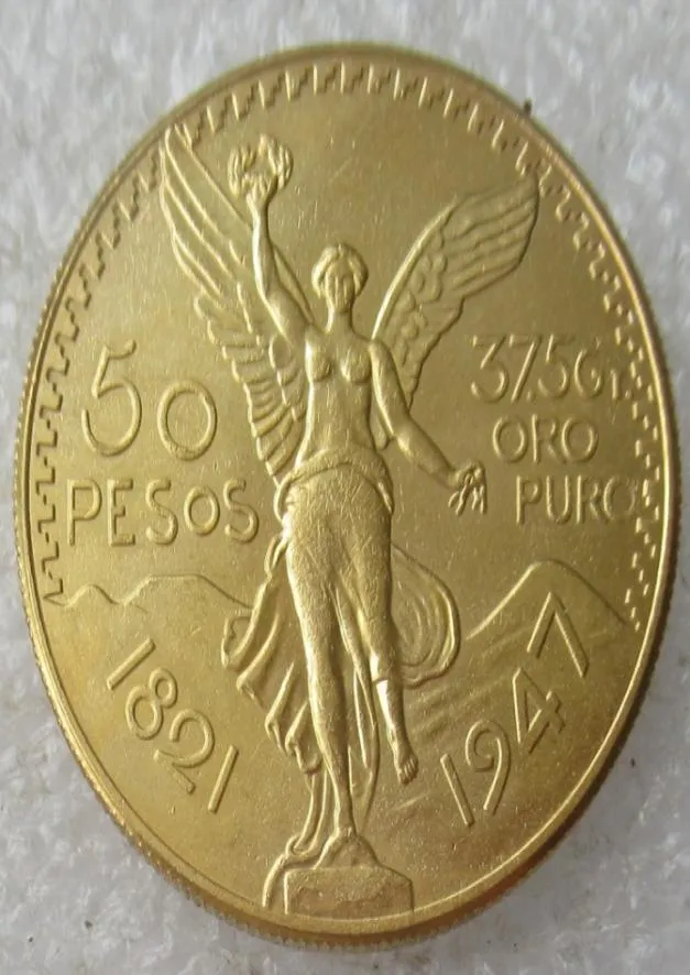 Un ensemble de 19211947 10pcs Craft Mexico 50 Peso Gold Cople Cople Coin Decoration Accessoires 1375541