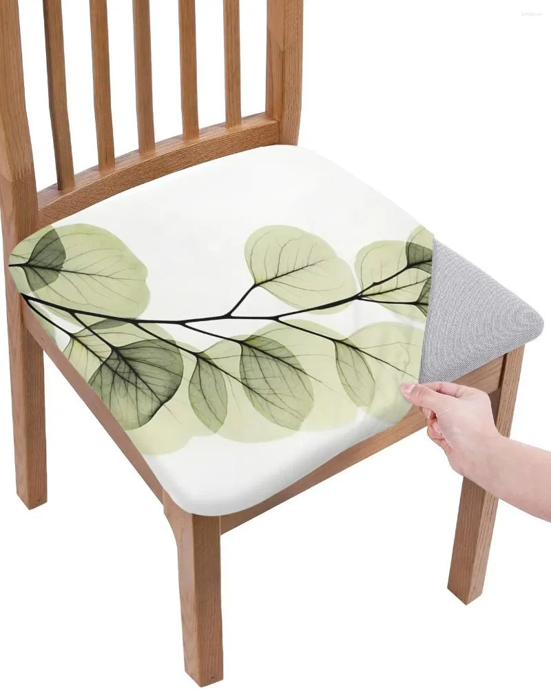 Stol täcker gröna blad grenar enkla sittdynor stretch mat 2 st täck slipcovers för hem el bankett vardagsrum