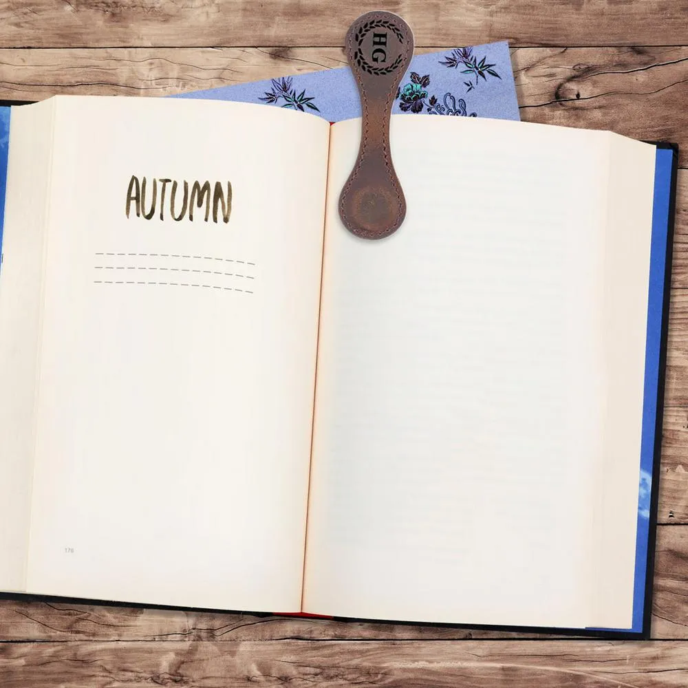 thumbnail image 2 of 2PCS Magnetic Leather Bookmark With Initial, Double-Sided Bookmarks Fo 2 of 12