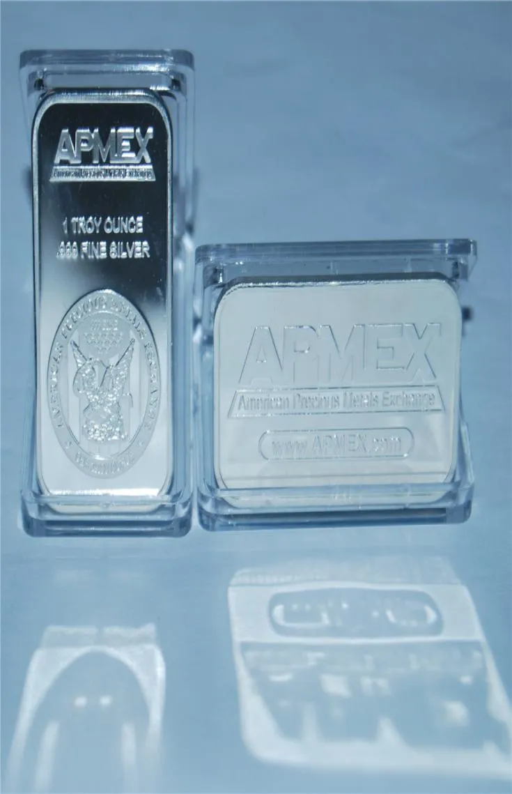 5PCSLOT American Precious Metals Exchange APMEX 1 oz 999 plated Silver Bar7677350
