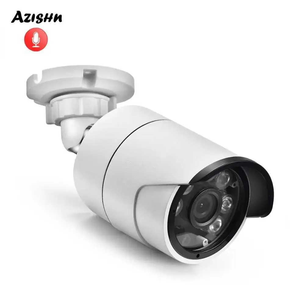 Telecamere IP Azishn H.265X Sicurezza audio IP Camera 5 MP 1/2.7SC5239 POE/DC 6leds Survedoor Waterproof CCTV Surveillance 2MP/3MP/4MP 240413