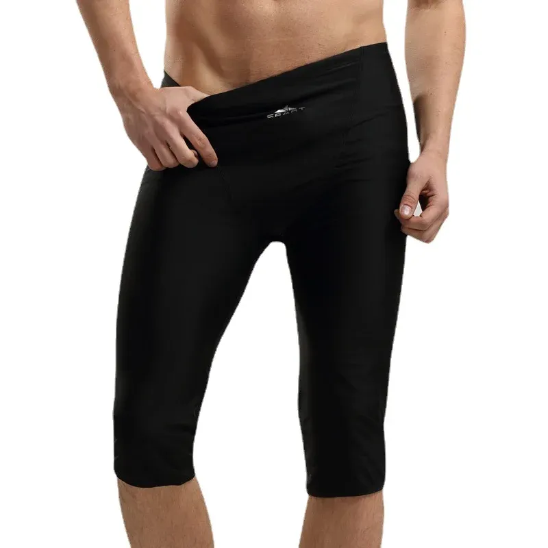 Pantaloni da bagno per le immersioni da uomo lycra 3/4 pantaloni che nuotano surf per immersioni pantaloncini ad alta elasticità tronchi più dimensioni l5xl