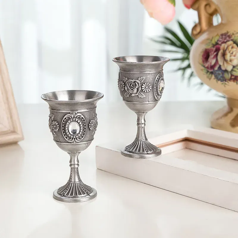 European Wine Glasses Alloy Liquor Goblet Beer Cup Shot Glass Luxury Home Decorations Party Gift