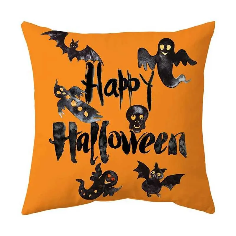 18x18 Halloween Pumpkin Cotton Linen Pillow Case Cover - Sofa Cushion Cover Home Decor
