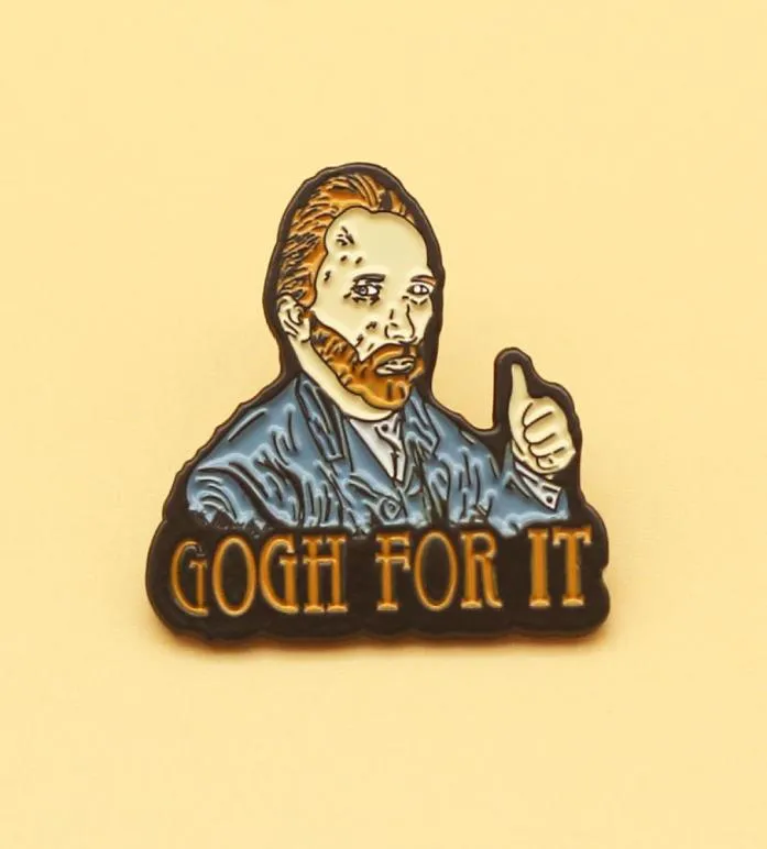 Artista Van Gogh Broche Animação Cartoon Metal Backpack Decoração Matching Pin Shirt Collar Pin Acessórios8152955