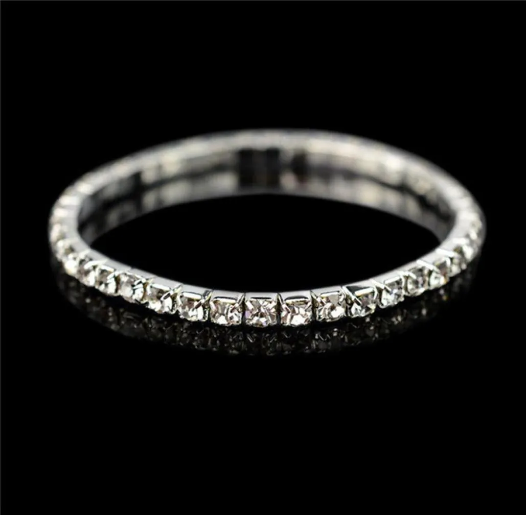 Neues Armband Bangel Luxus leuchtend weißer Strassgrangs für Frauen Braut 1 2 3 4 5 Reihen Fashion Elegant Elastic Wedding BRAC5966707