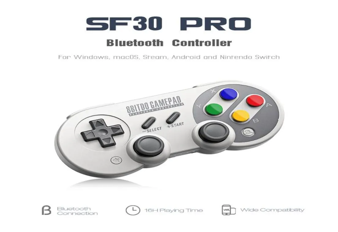 Игровые контроллеры джойстики 8bitdo SF30 Prosn30 Pro Bluetooth Gamepad Classic Беспроводной контроллер с джойстиком для Android STEA7438071