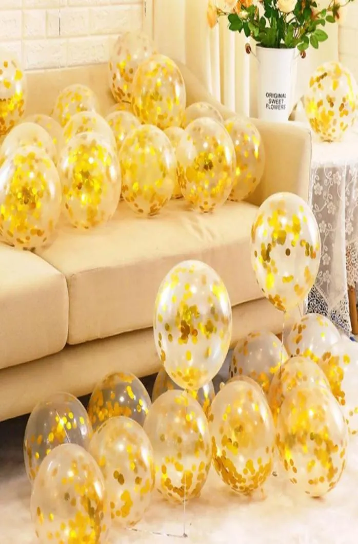 2021 Golden Transparent Bright Piece Balloon Wedding Romantic Decoration Wedding Room Scene Birthday Party Decoration Supplies7485947